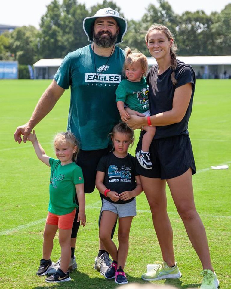 Jason Kelce and Kylie Kelce with their daughters Wyatt, Elliotte and BennettCredit: Kylie Kelce/Instagram