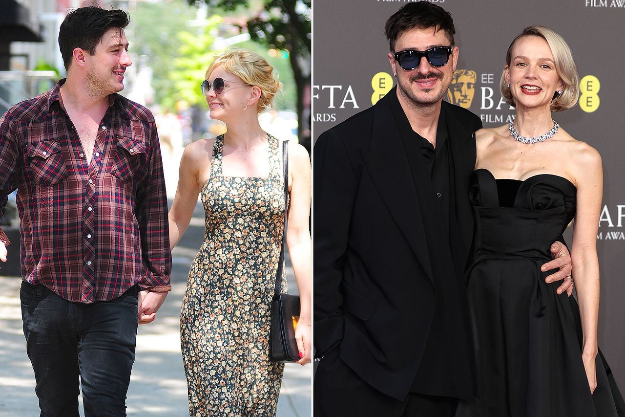 From left: Marcus Mumford and Carey Mulligan are seen in SoHo in N.Y.C. on Aug. 2, 2012; Marcus Mumford and Carey Mulligan attend the EE BAFTA Film Awards at the Royal Festival Hall in London on Feb. 18, 2024Credit: Alo Ceballos/FilmMagic; Mike Marsland/WireImage