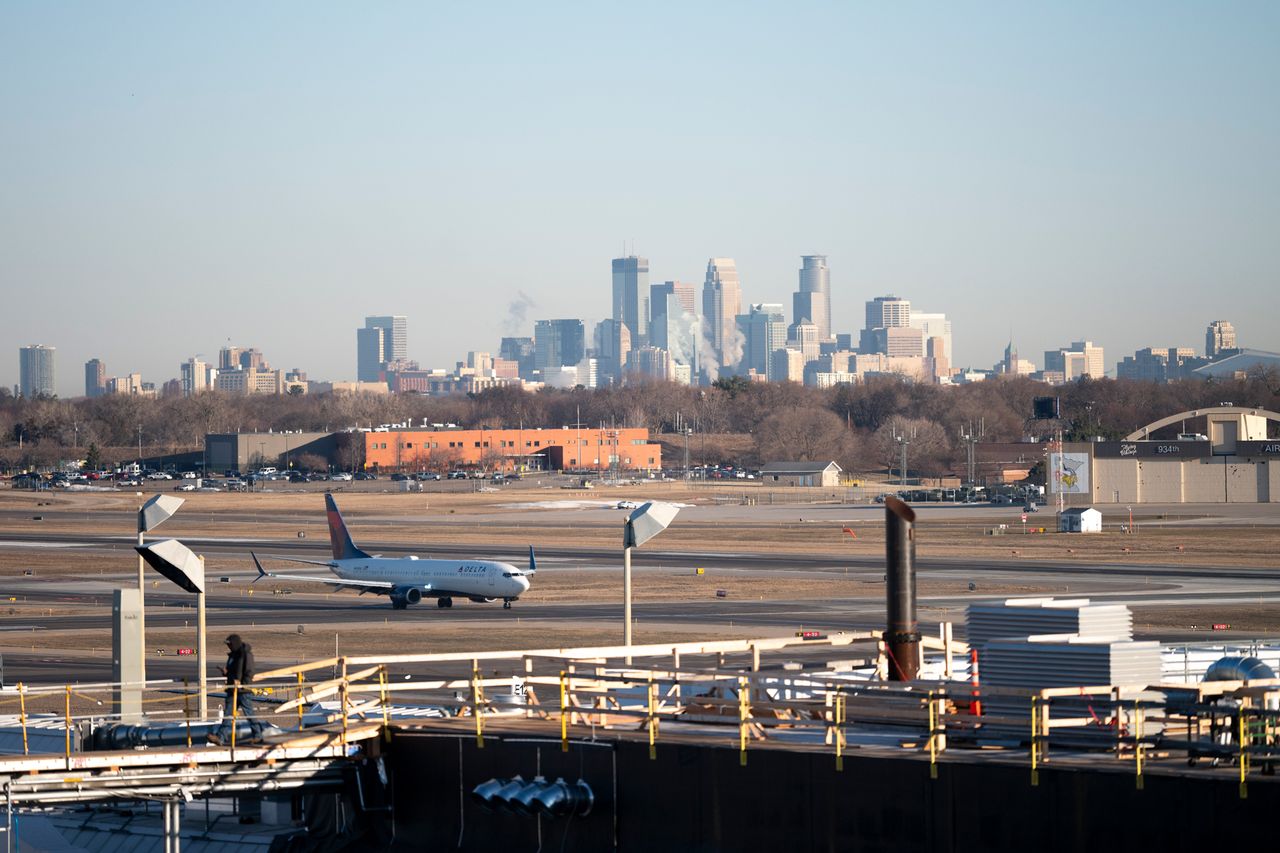 A Delta plane taxis on the runway at Minneapolis-St. Paul International Airport Terminal 1 on March 23, 2026 in Minneapolis, Minnesota. A Delta Air Line plane taxis on the runway at Minneapolis-St. Paul International Airport.Credit: Stephen Maturen/Getty