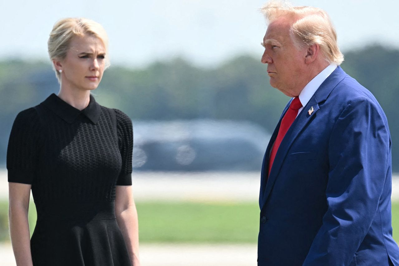 Natalie Harp and President Donald Trump on July 22 at Dover Air Force Base, Del.Credit: SAUL LOEB / AFP via Getty