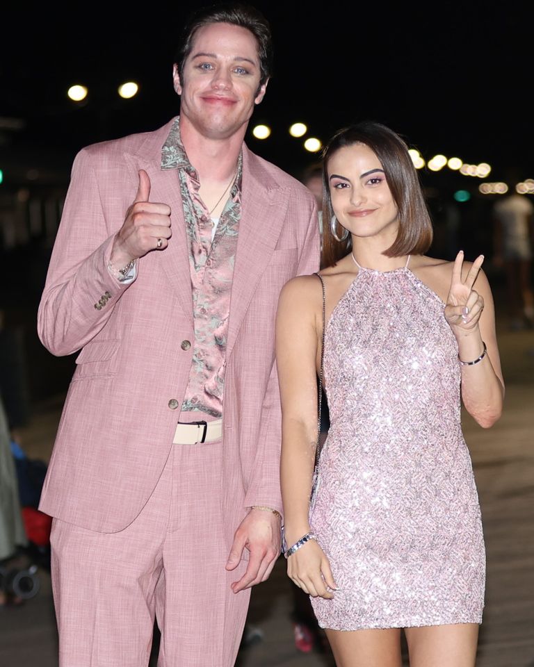 Pete Davidson and Camila Mendes are seen on the set of ‘Tommy Karate’ in Coney Island, Brooklyn on Aug. 26, 2026.Credit: Jose Perez/Bauer-Griffin/GC Images