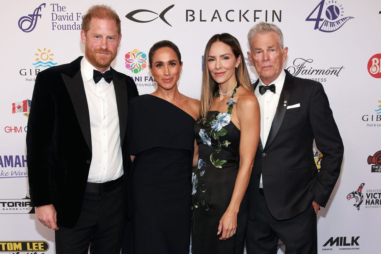 Prince Harry, Meghan Markle, Katharine McPhee and David Foster attend the David Foster Foundation 40th Anniversary Celebration on Aug. 7, 2026Credit: Vito Amati/The David Foster Foundation via Getty