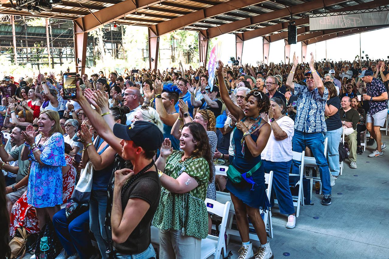 Original Rent Cast Reunites 30 Years Later for Emotional Celebration — and to Sing the Show’s Biggest Hits The crowd at The Festival applaud the original cast of ‘Rent’ as they reunite 30 years laterCredit: Austin Ruffer