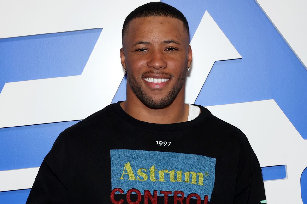 Saquon Barkley attends Madden Bowl presented by SUPER BOWL EA SPORTS™ at Super Bowl LX on February 06, 2026 in San Francisco, California. Saquon Barkley is preparing for his ninth NFL season.Credit: Jesse Grant/Getty