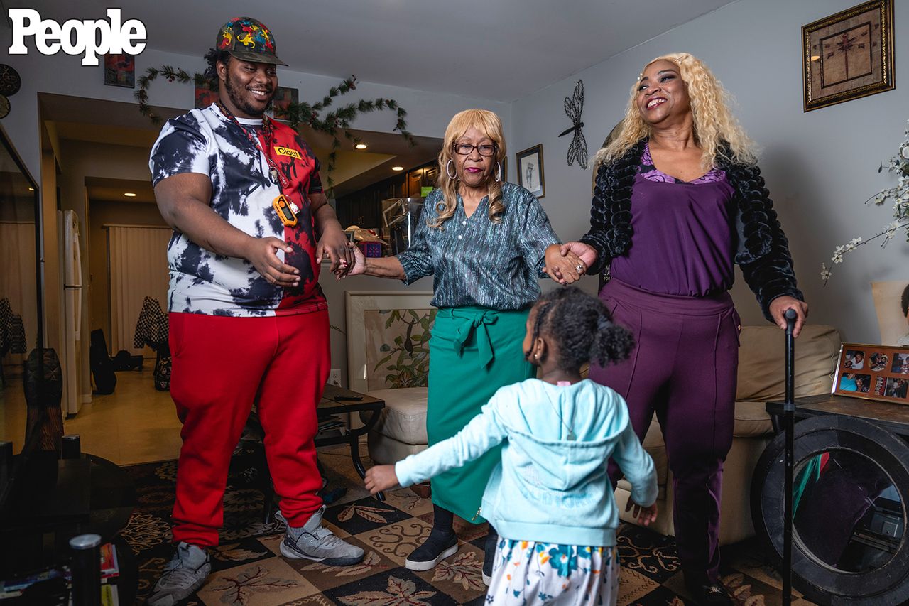 Monica White photographed at her home in Mechanicsburg, Pa., with her family on January 19, 2024Credit: Cheriss May