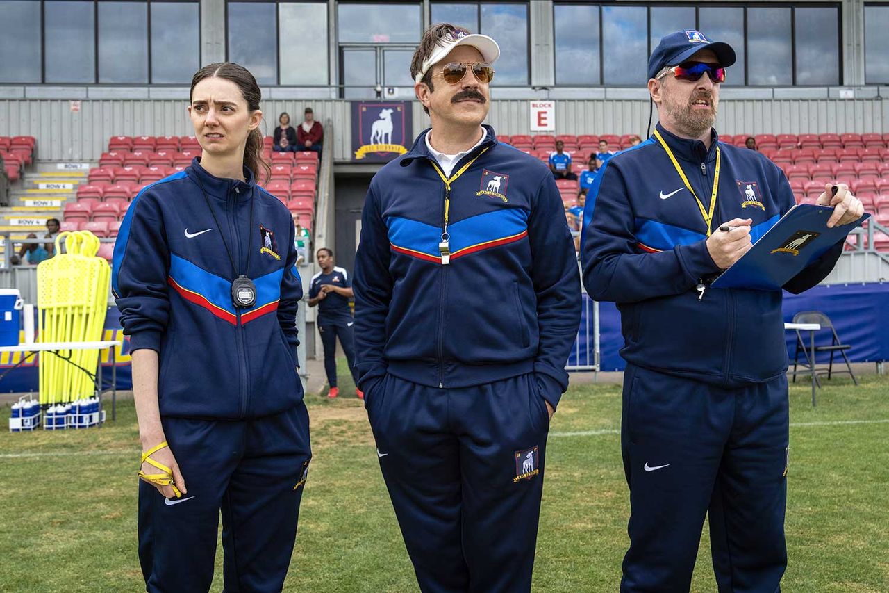 Tanya Reynolds, Jason Sudeikis and Brendan Hunt in Tanya Reynolds, Jason Sudeikis and Brendan Hunt in ‘Ted Lasso’Credit: Apple TV