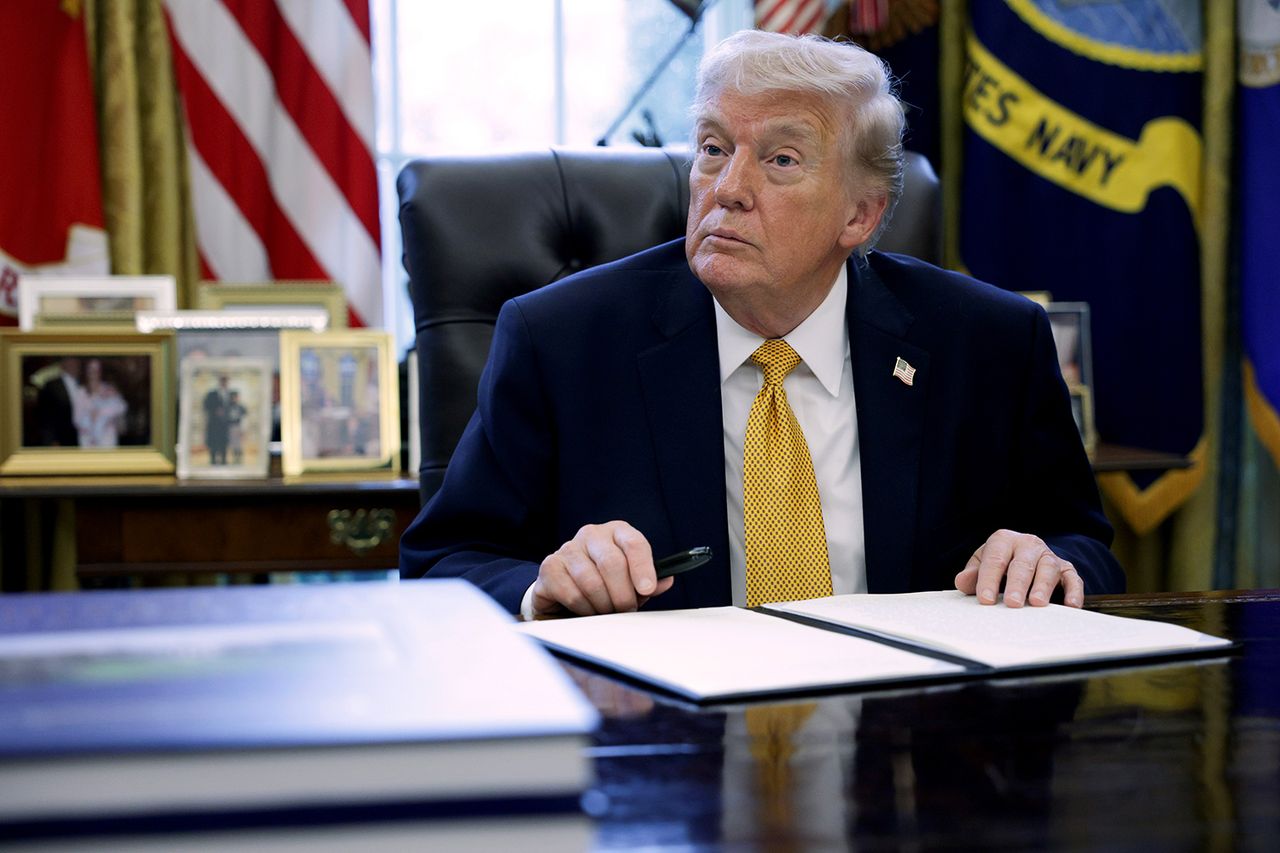 President Donald Trump prepares to sign paperwork during a White House signing ceremony in the Oval Office of the White House President Donald Trump in the Oval Office of the White House on March 16, 2026Credit: Alex Wong/Getty