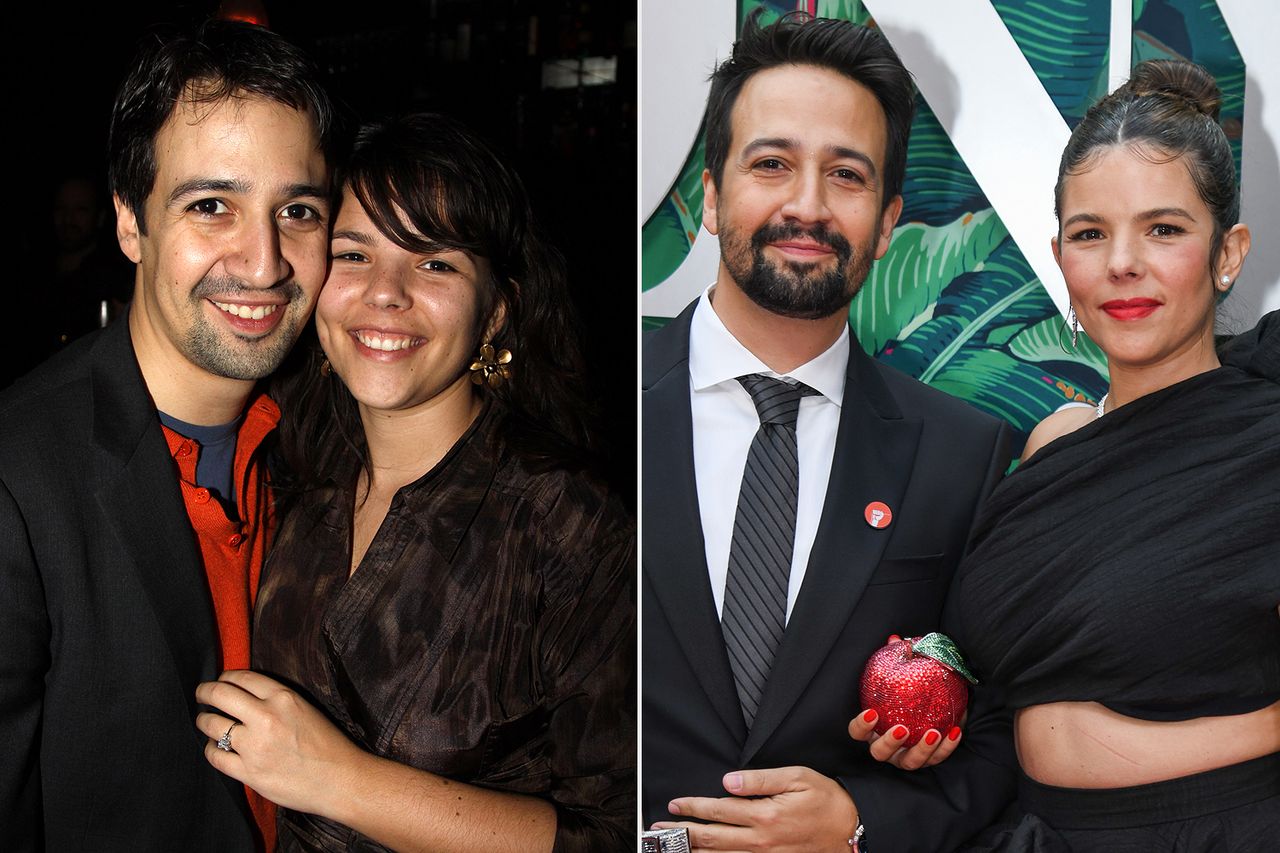 From left: Lin-Manuel Miranda and Vanessa Nadal pose during a joint celebration for Corbin Bleu’s 21st birthday and opening night of ‘In the Heights’ at Angus McIndoe restaurant in N.Y.C. on Feb. 23, 2010; Lin-Manuel Miranda and Vanessa Nadal attend the 76th Tony Awards at the United Palace Theatre in N.Y.C. on June 11, 2023Credit: Bruce Glikas/FilmMagic;  Aurora Rose/Variety via Getty