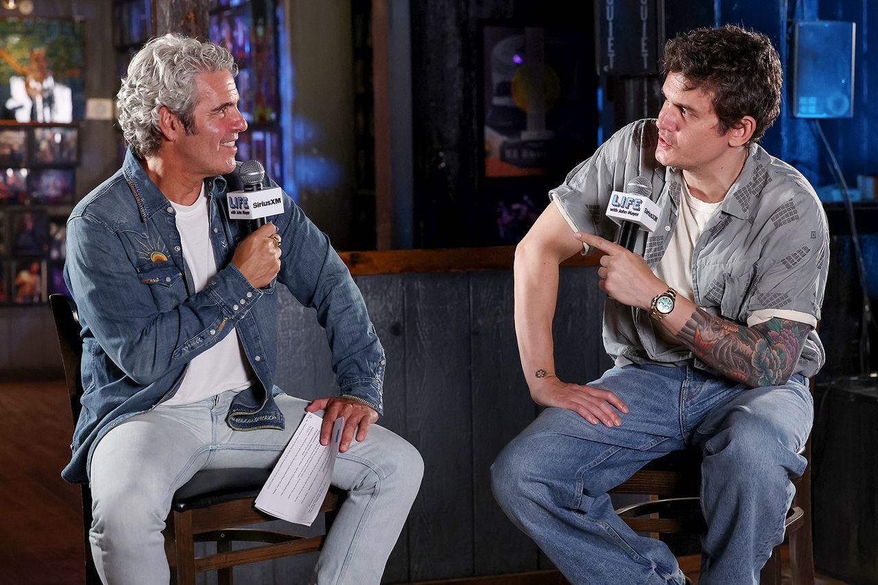 Andy Cohen and John Mayer in Amagansett, New York on Aug. 26, 2026Credit: Cindy Ord/Getty