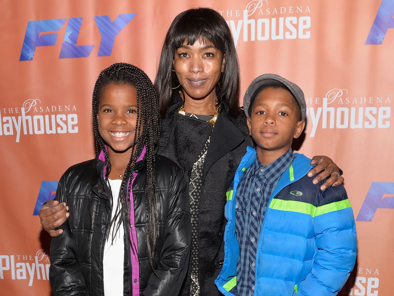 Angela Bassett (C) and children Bronwyn Vance (L) and Slater Vance (R) attend the opening night of the play Angela Bassett with Bronwyn and SlaterCredit: Michael Tullberg/Getty