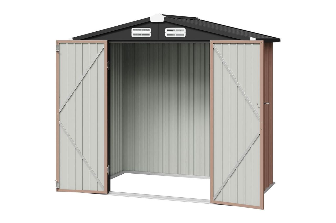Aoxun 6x4 FT Metal Outdoor Steel Shed Credit: Amazon