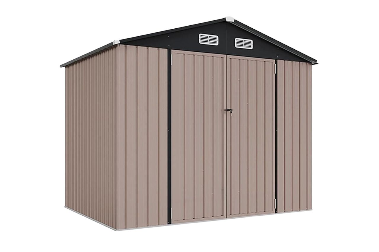 Aoxun Galvanized Steel Outdoor Storage Shed Credit: Amazon