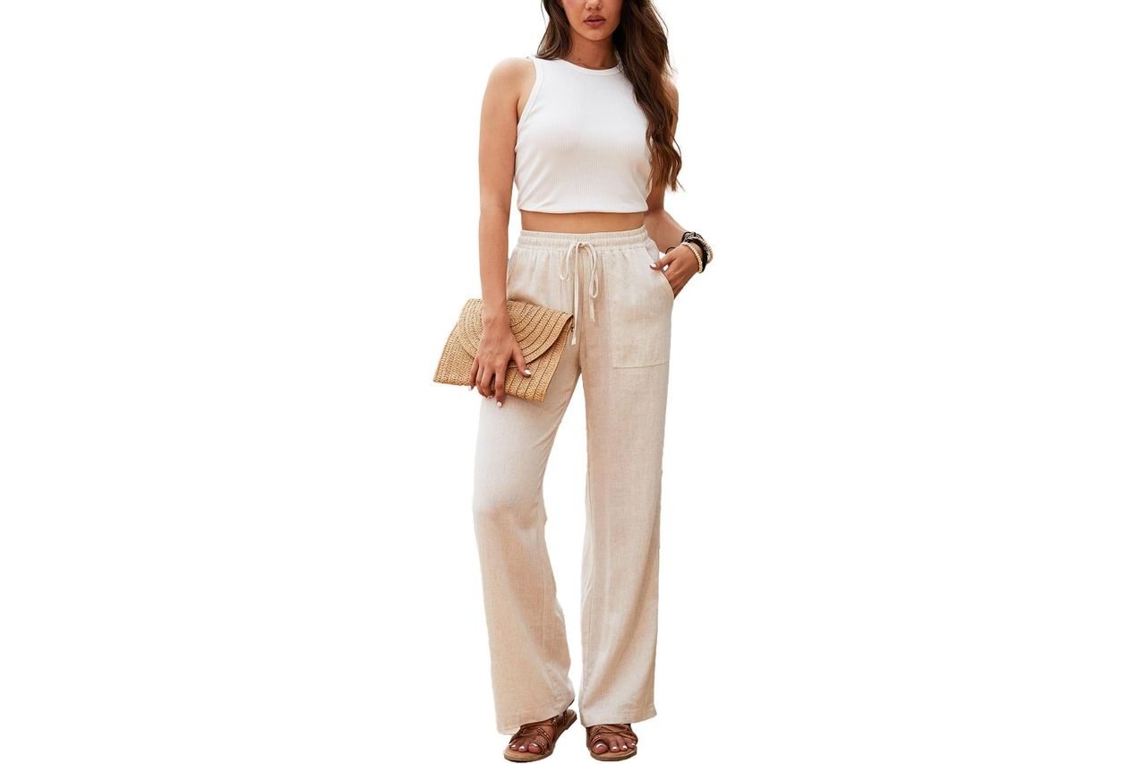 Beautiful Nomad Women's Linen Pants High Waisted Straight Pant Casual Credit: Amazon