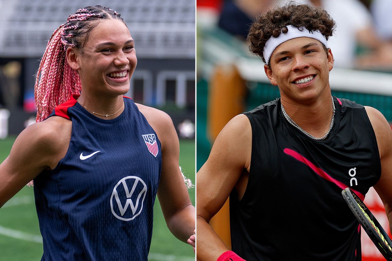 Trinity Rodman and Ben Shelton.Credit: Brad Smith/ISI Photos/USSF/Getty ; Aaron M. Sprecher/Getty