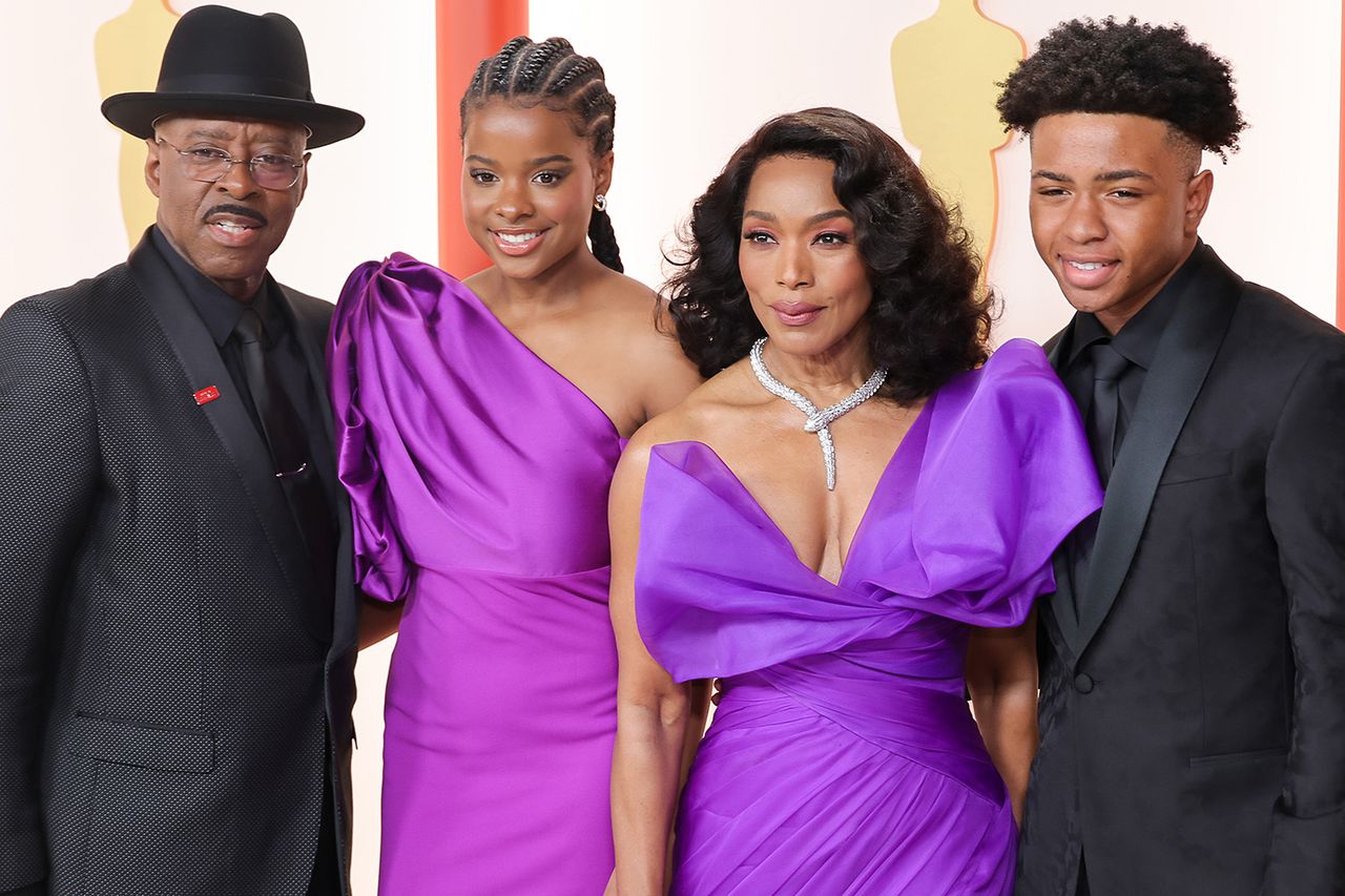 Courtney B. Vance, Bronwyn Golden Vance, Angela Bassett and Slater Josiah Vance attend the 95th Annual Academy Awards on March 12, 2023 in Hollywood, California. Courtney B. Vance, Bronwyn Vance, Angela Bassett and Slater VanceCredit: Kayla Oaddams/WireImage