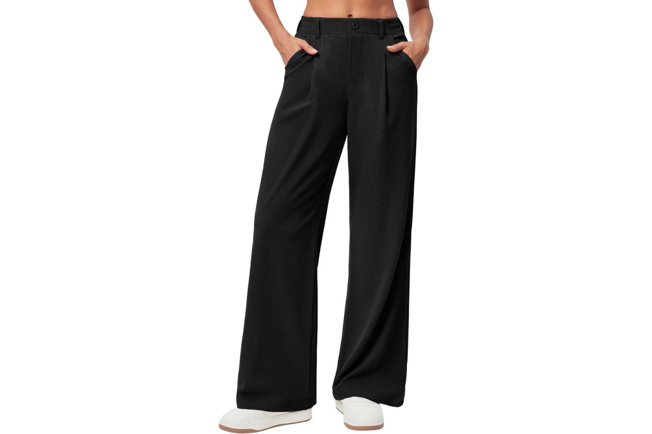 Ewedoos Wide Leg Pants Woman Stretchy Work Dress Pants Women Pull on Business Credit: Amazon