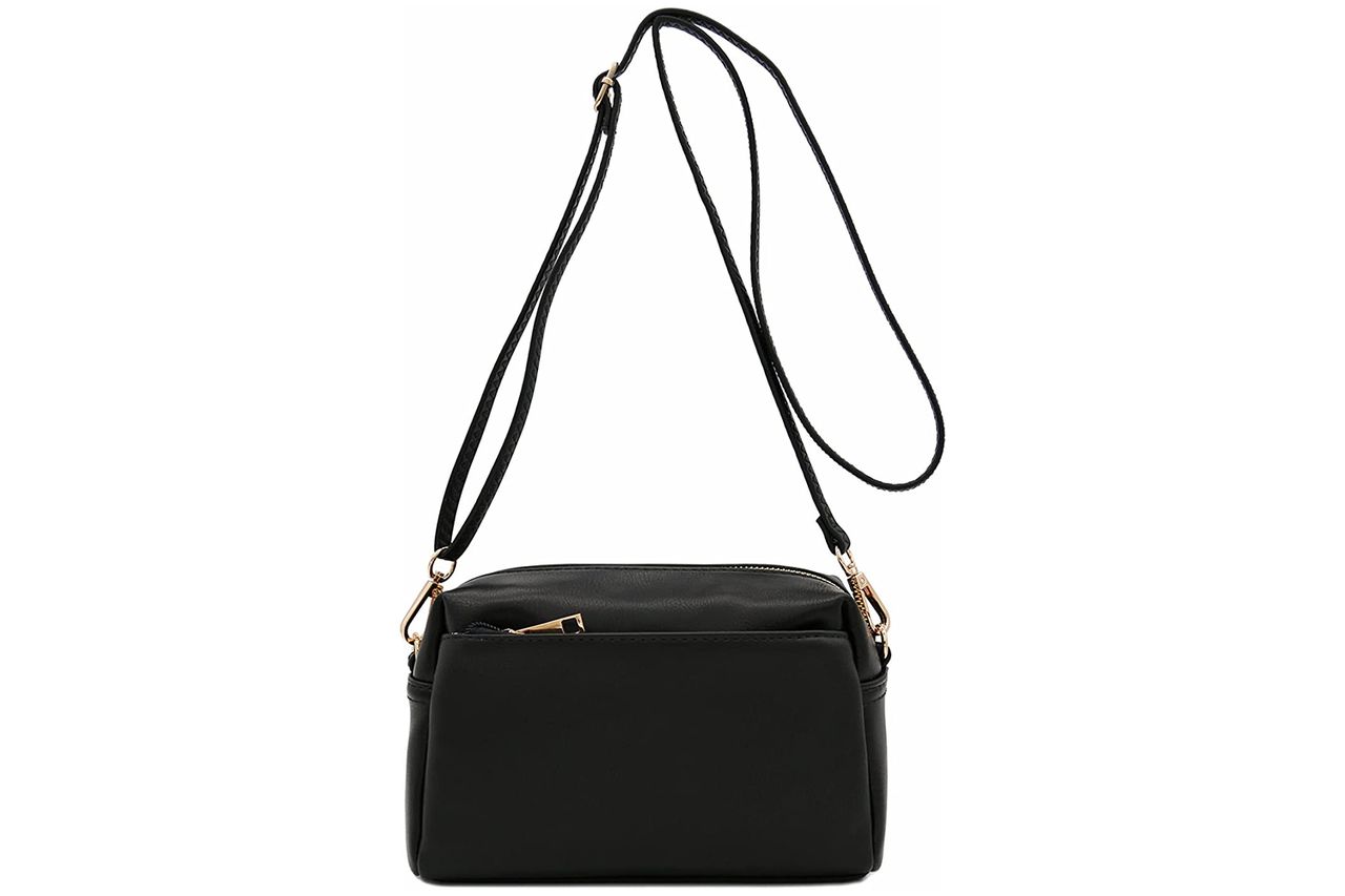 Fashion Puzzle Triple Zip Small Crossbody Bag Credit: Amazon