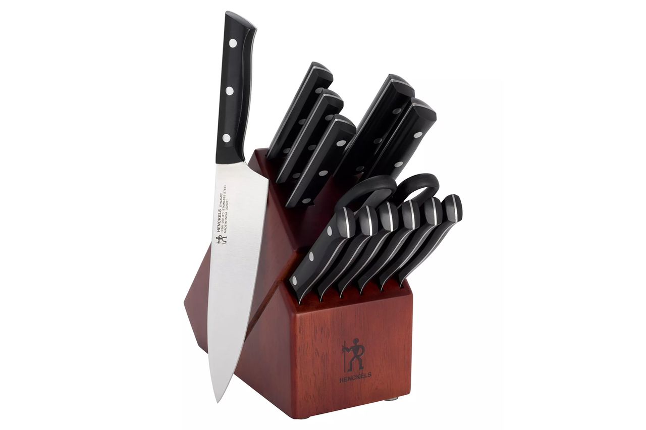 Macy's Henckels Dynamic Stainless Steel Knife Block Set Credit: Macy's