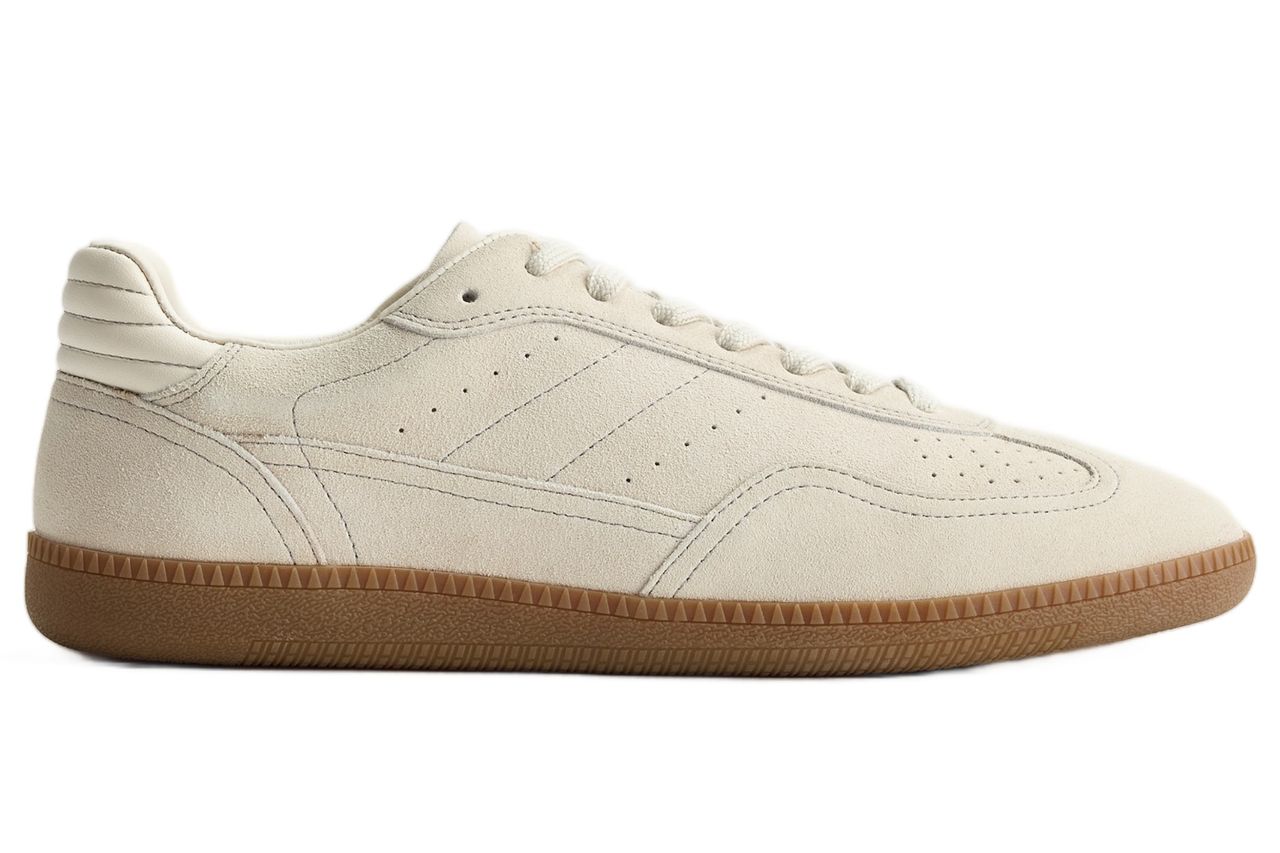 Italian Suede Gum Sole Sneaker In Birch Credit: Quince