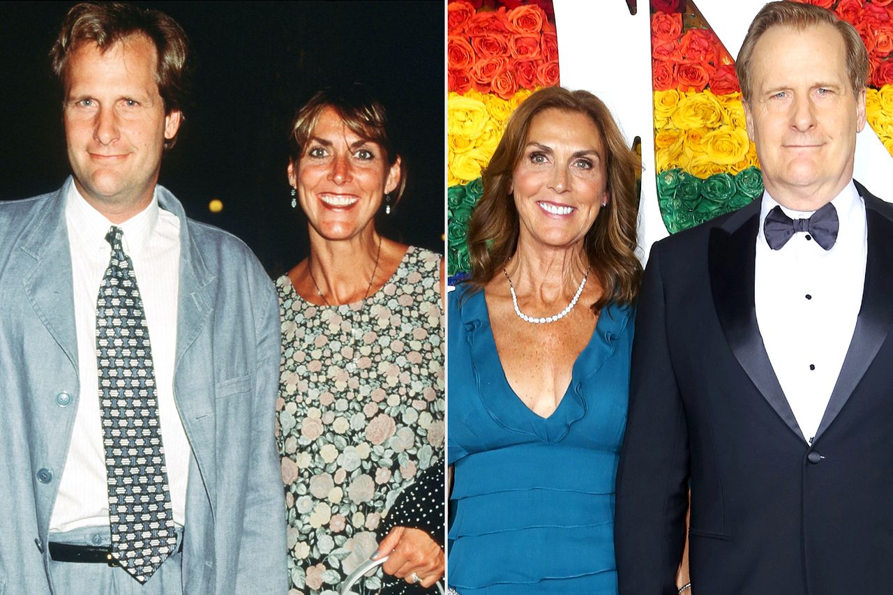 From left: Jeff Daniels and Kathleen Treado arrive at the premiere of ‘Fly Away Home’ at the Sony 19th Street Theatre in N.Y.C. on Sept. 10, 1996; Kathleen Treado and Jeff Daniels attend the 73rd Tony Awards at Radio City Music Hall in N.Y.C. on June 9, 2019Credit: Evan Agostini/Liaison; Bruce Glikas/WireImage