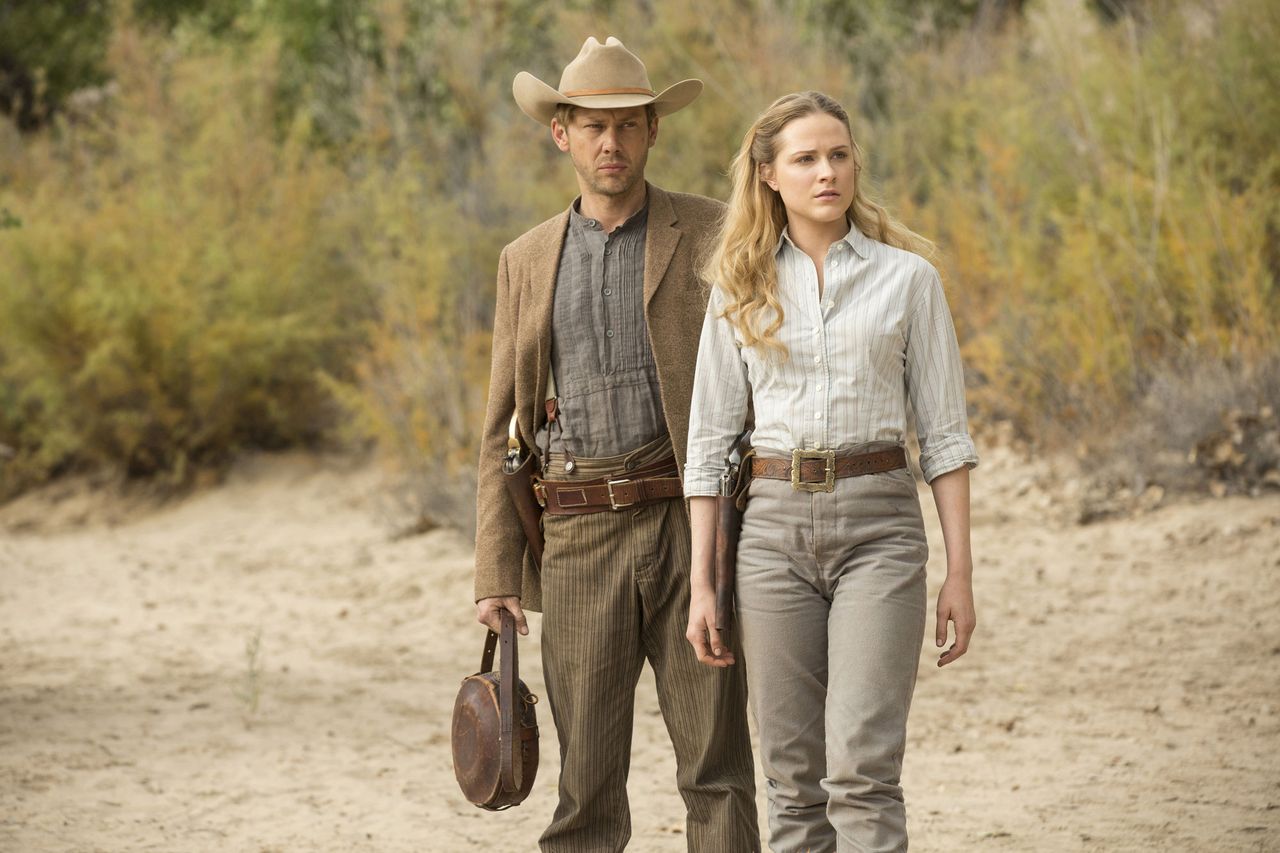 Jimmi Simpson, Evan Rachel Wood Simpson (left) played a younger version of The Man in Black opposite Evan Rachel Wood on HBO’s hit ‘Westworld.’Credit: John P. Johnson/HBO