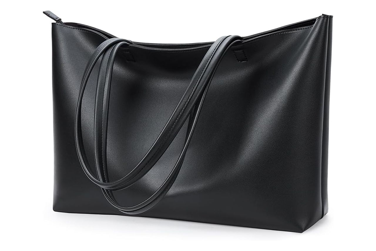 kalidi Tote Bag Zipper Shoulder Bag Vegan Leather Purses Satchel Credit: Amazon