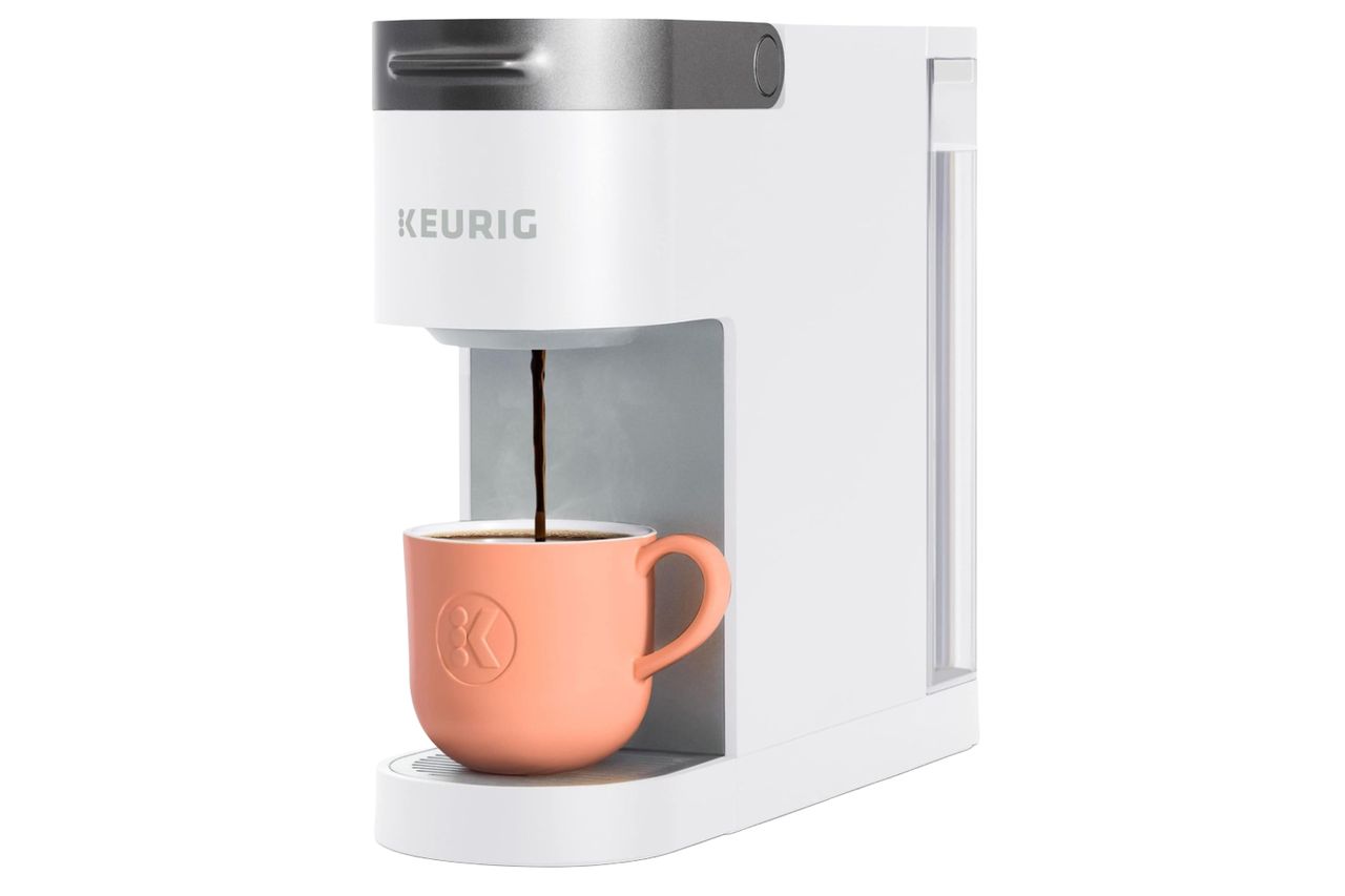 Keurig K-Slim Single Serve K-Cup Pod Coffee Maker, Multistream Technology, 3 Brew Sizes, Slim and Sleek Design, 46oz Removable Reservoir, White | Multistream Technology, 3 Brew Sizes, Sleek Design, Removable Reservoir Credit: Amazon