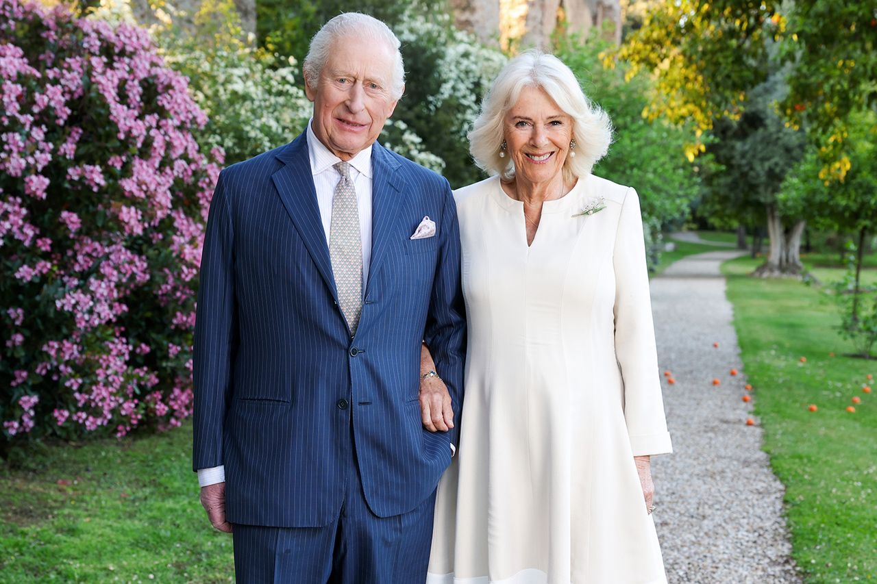 King Charles III and Queen Camilla pose for a portrait at Villa Wolkonsky on April 07, 2025 in Rome, ItalyCredit: Chris Jackson/Getty Images for Buckingham Palace