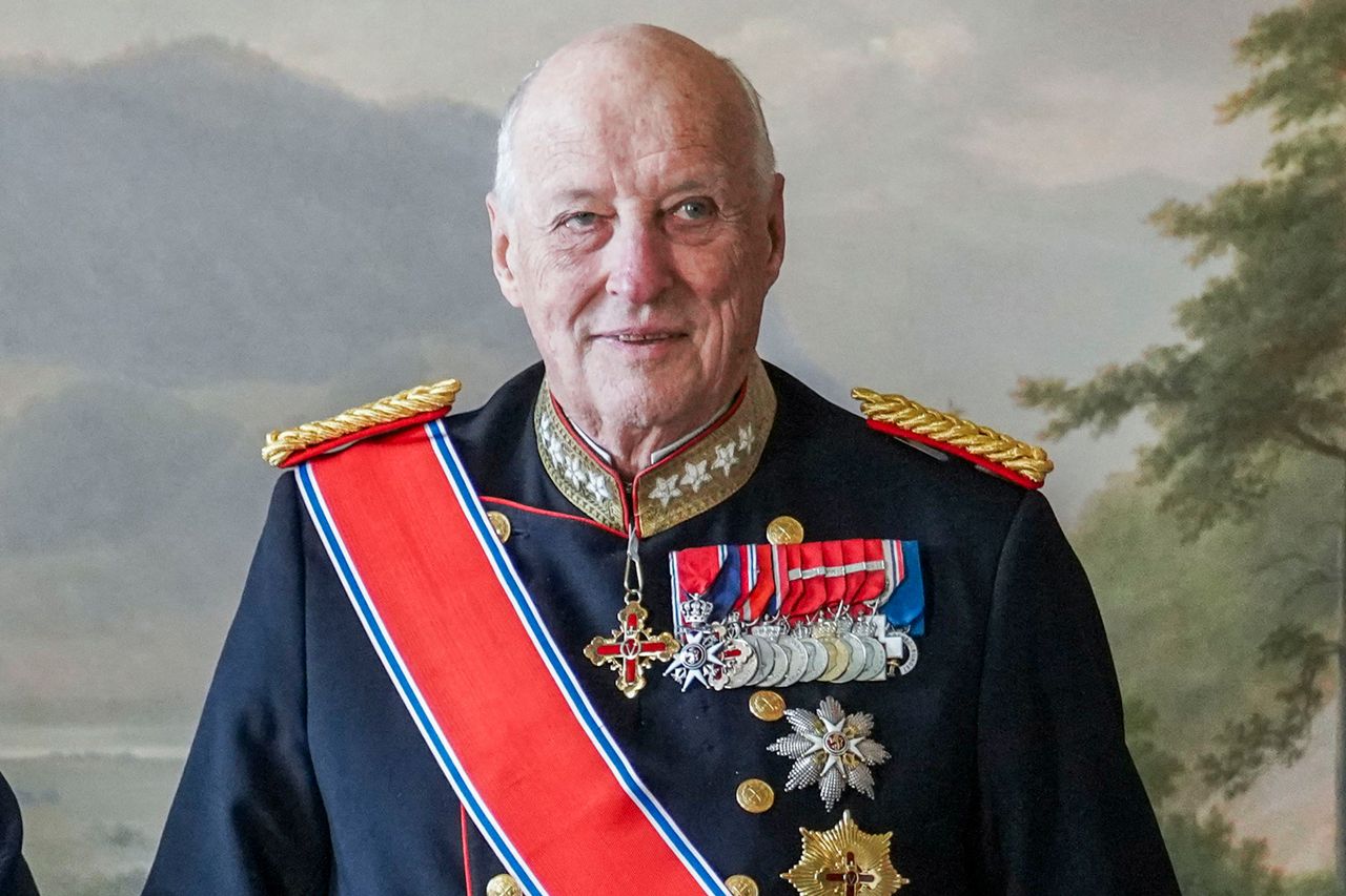 King Harald of Norway poses for a portrait during the Tanzanian state visit at the Royal Palace in Oslo on Feb. 13, 2024Credit: OLE BERG-RUSTEN/NTB/AFP via Getty
