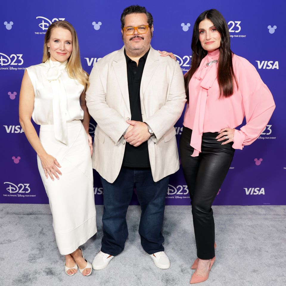 Kristen Bell, Josh Gad and Idina Menzel at D23 in Anaheim, Calif. on Aug. 14, 2026Credit: Matt Winkelmeyer/Getty