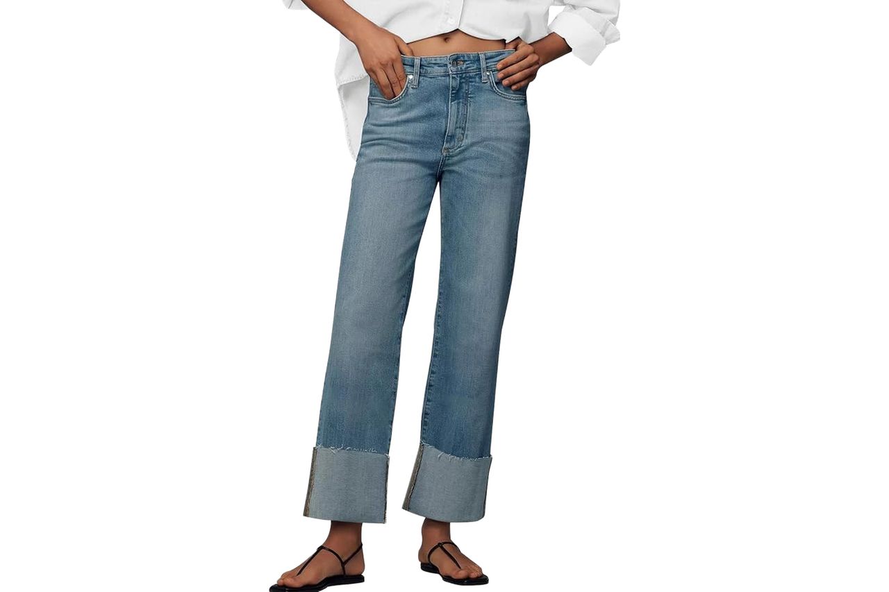 KUNMI Jeans for Women Wide Leg Baggy High Waist Boyfriends Straight Leg Stretchy Denim Pants Trendy Fall 2026 Cuffed Blue 8 at Amazon Women's Jeans store Credit: Amazon