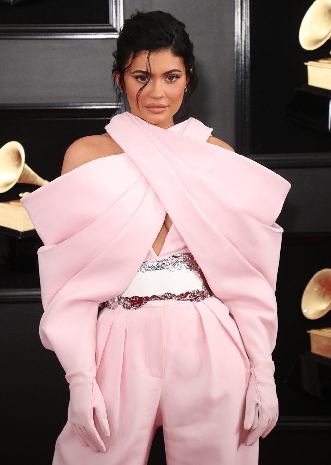Kylie Jenner In A Balmain Couture Pink Jumpsuit