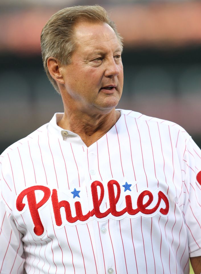 Former Philadelphia Phillies pitcher Larry Christenson takes part in the Alumni Night celebrationCredit: Hunter Martin/Getty