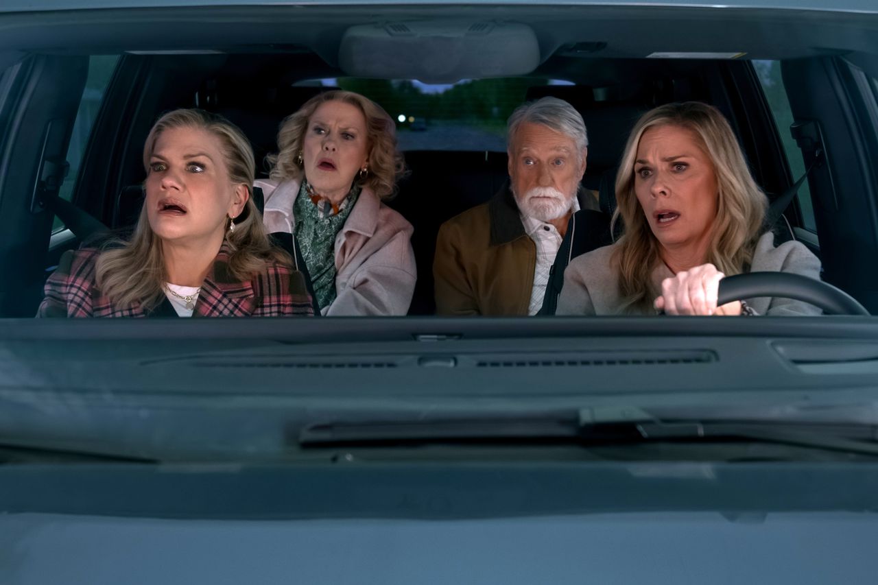 Kristen Johnston as Carol, Celia Weston as Mama Margaret, Blake Clark as Daddy John and Leanne Morgan (Executive Director) as Leanne in Episode #201 of Leanne S2. Kristen Johnston, Celia Weston, Blake Clark and Leanne Morgan in ‘Leanne’ season 2Credit: Courtesy of Netflix