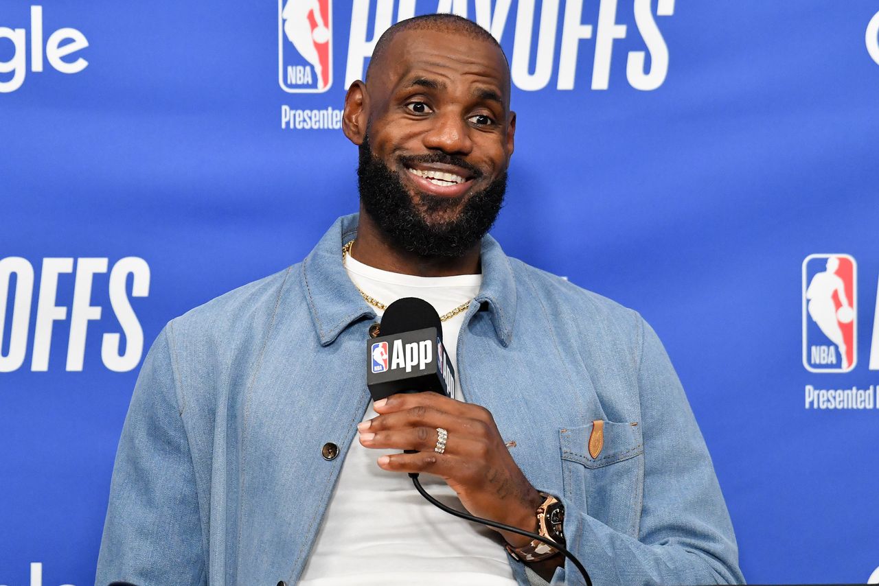 LeBron James speaks to the media on May 11, 2026Credit: Allen Berezovsky/Getty