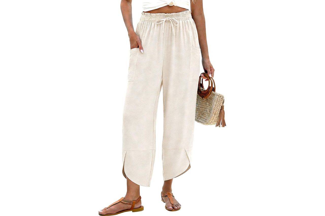 lomo women linen palazzo pants boho Credit: Amazon
