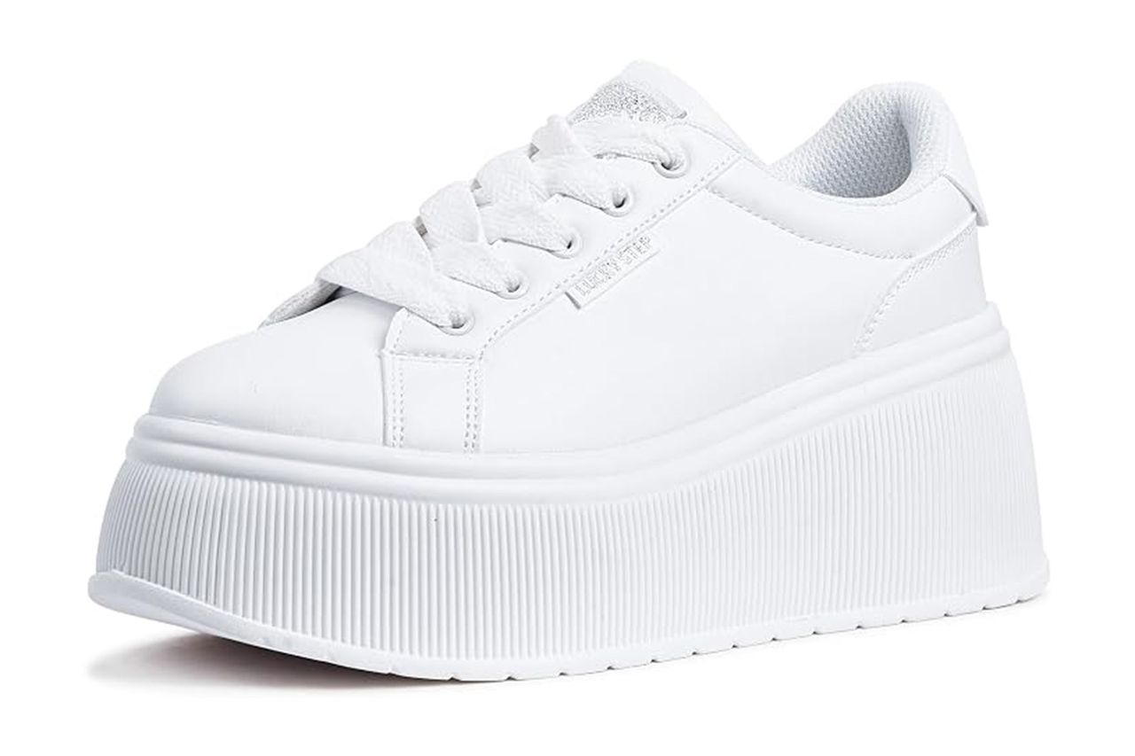 lucky step Platform Wedge Canvas Sneakers Credit: Amazon