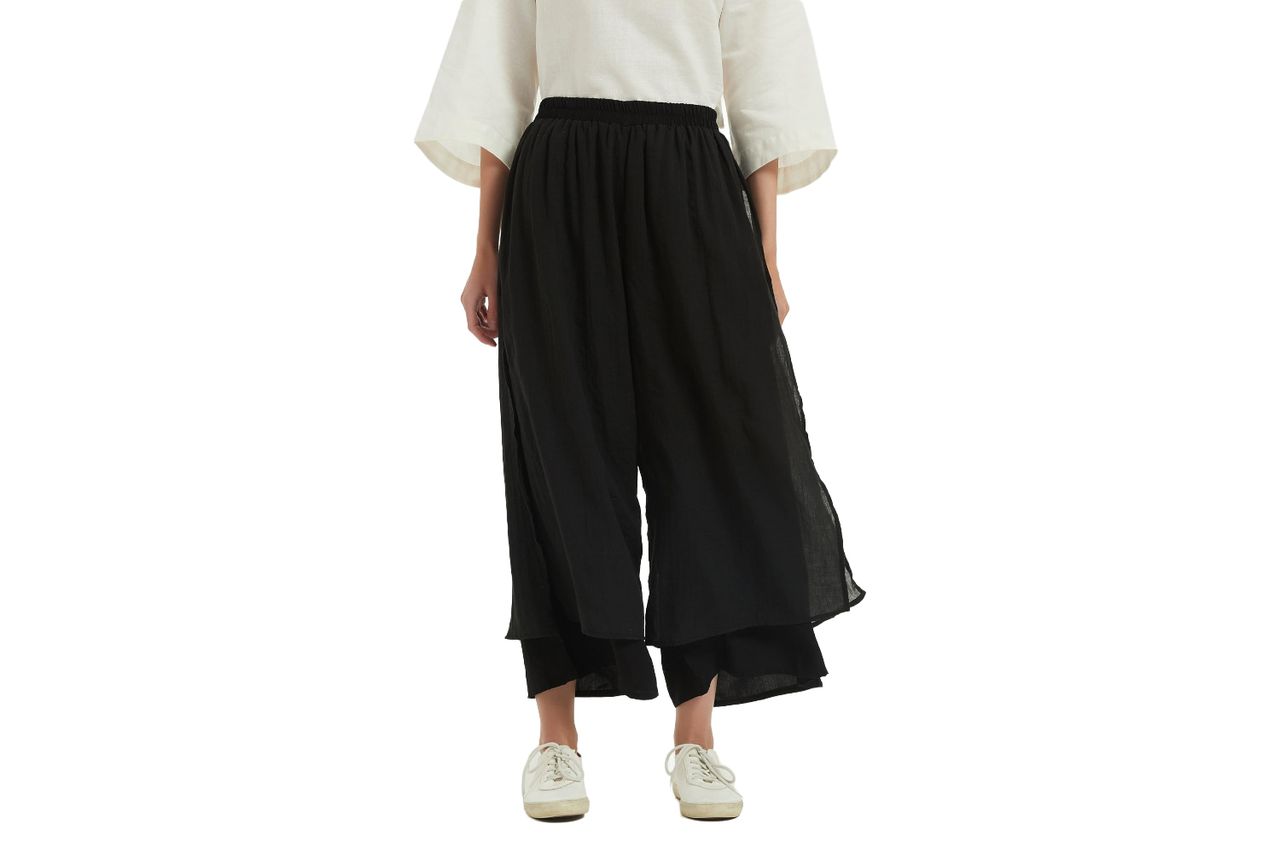 Minibee Women's Wide Leg Pants Loose Layer Capris Palazzo Elastic Waist Trousers Credit: Amazon