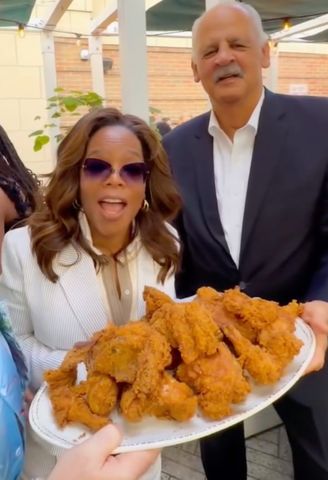 Oprah seen with Stedman Graham celebrating the 15th anniversary of Harpo Studios. Oprah Winfrey and Stedman GrahamCredit: oprah/Instagram