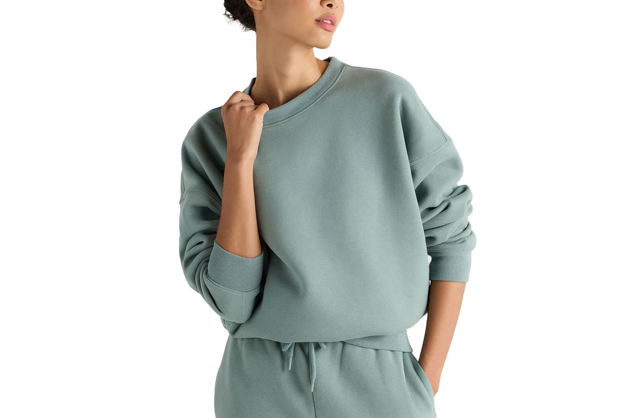 organic cotton everyday fleece crew Credit: Quince