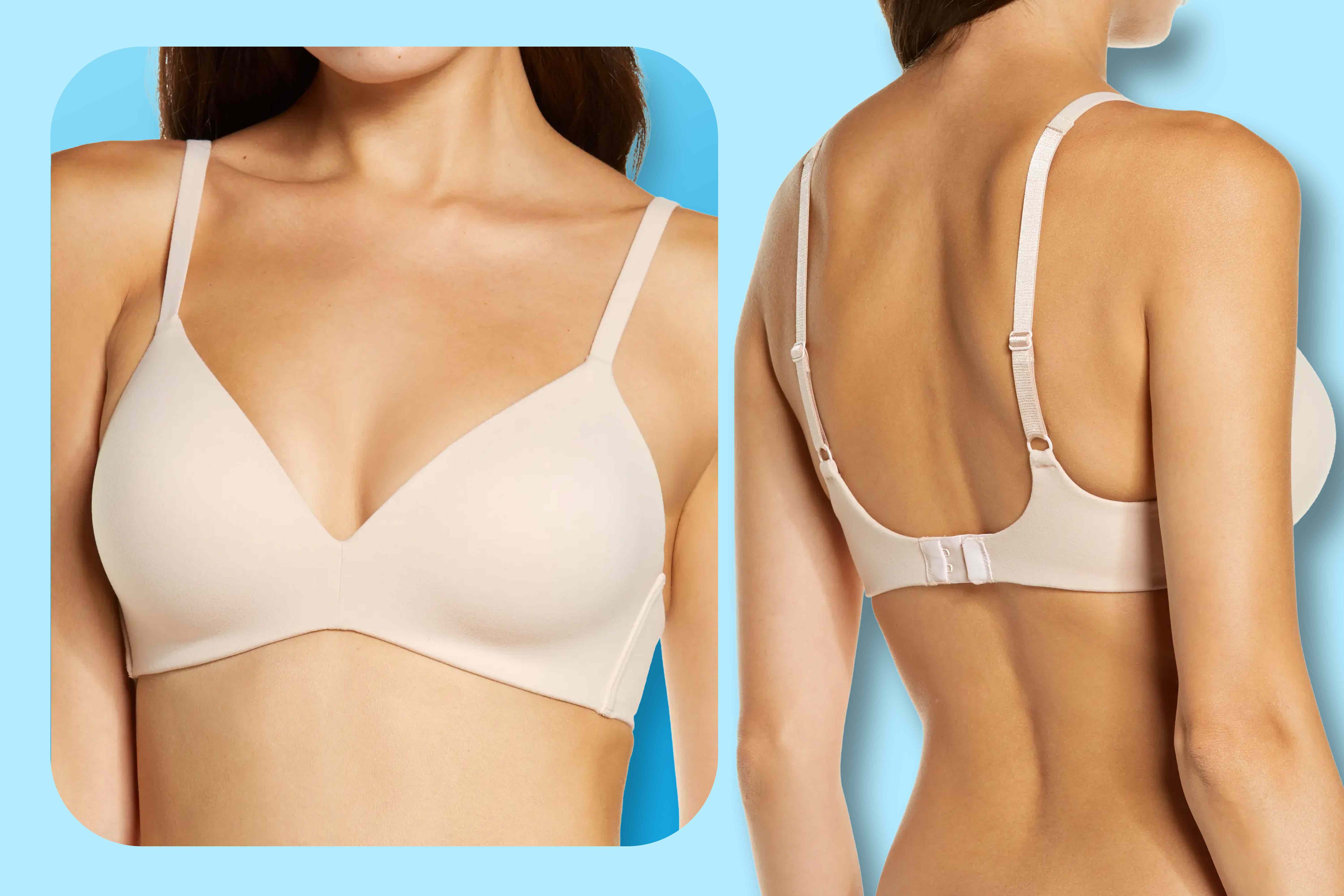Front and back view of a wireless bra on a mannequin display Credit: Nordstrom (2)