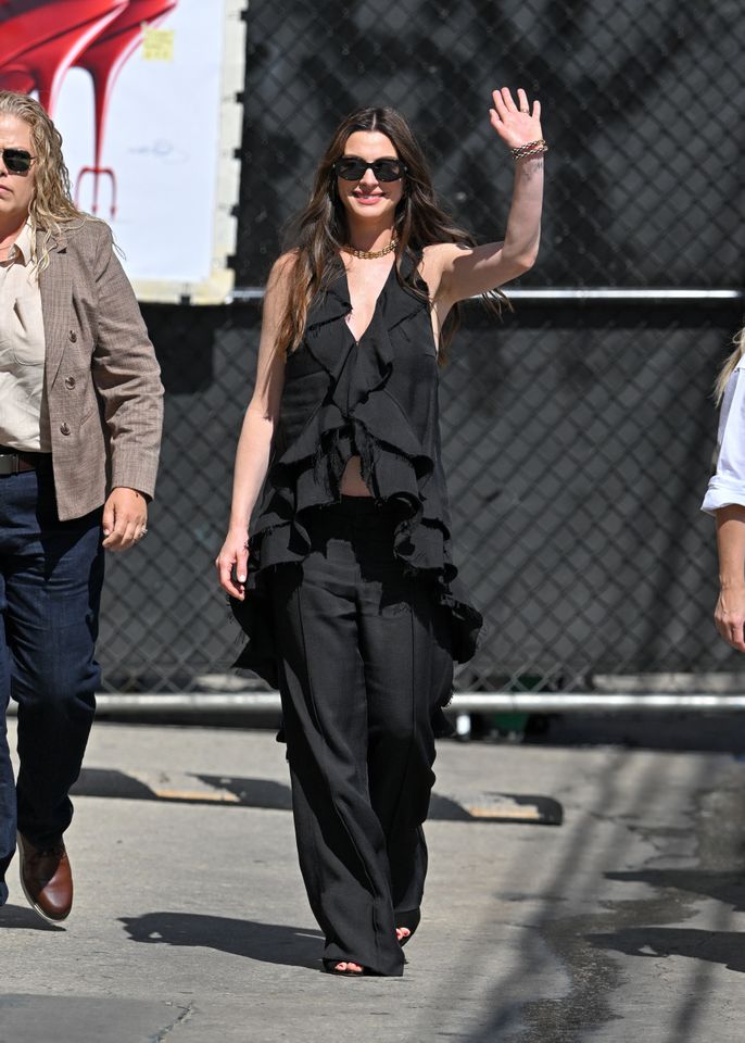 Anne Hathaway is seen at 'Jimmy Kimmel Live!' Credit: PG/Bauer-Griffin/GC