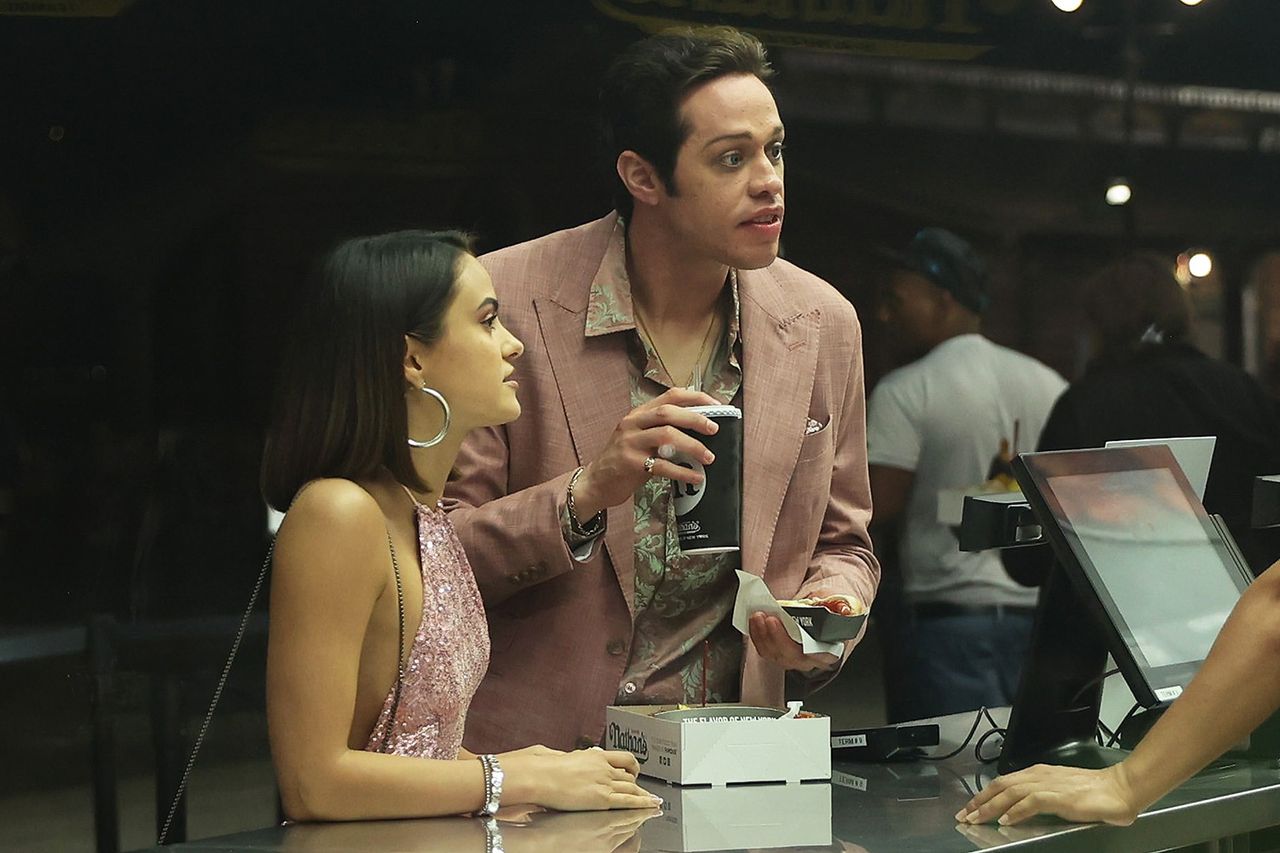 Camila Mendes and Pete Davidson are seen on the set of ‘Tommy Karate’ in Coney Island, Brooklyn on Aug. 26, 2026.Credit: Jose Perez/Bauer-Griffin/GC Images