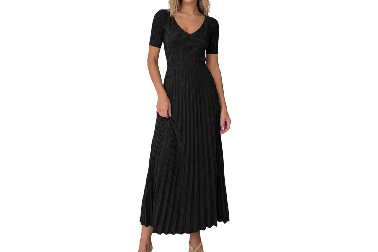 PRETTYGARDEN Women's Summer Midi Pleated Sweater Dress Credit: Amazon
