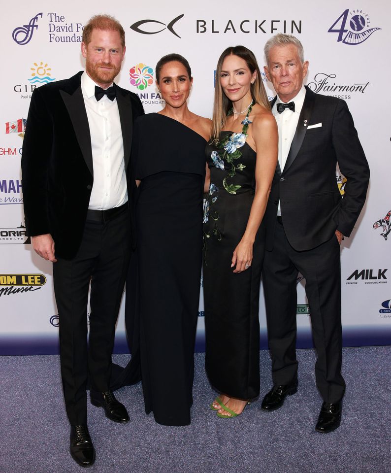 Prince Harry, Duke of Sussex, Meghan, Duchess of Sussex, Katharine McPhee and David Foster attend the David Foster Foundation 40th Anniversary Celebration on August 07, 2026 in Victoria, British Columbia. Prince Harry, Meghan Markle, Katharine McPhee and David FosterCredit: Vito Amati/The David Foster Foundation via Getty