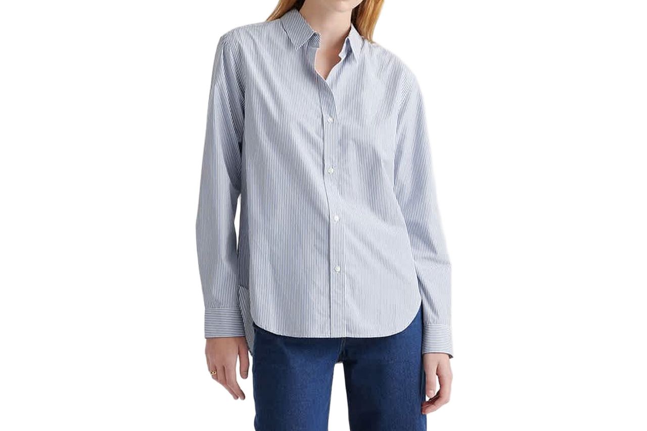 Quince 100% Organic Cotton Poplin Long Sleeve Shirt Credit: Quince