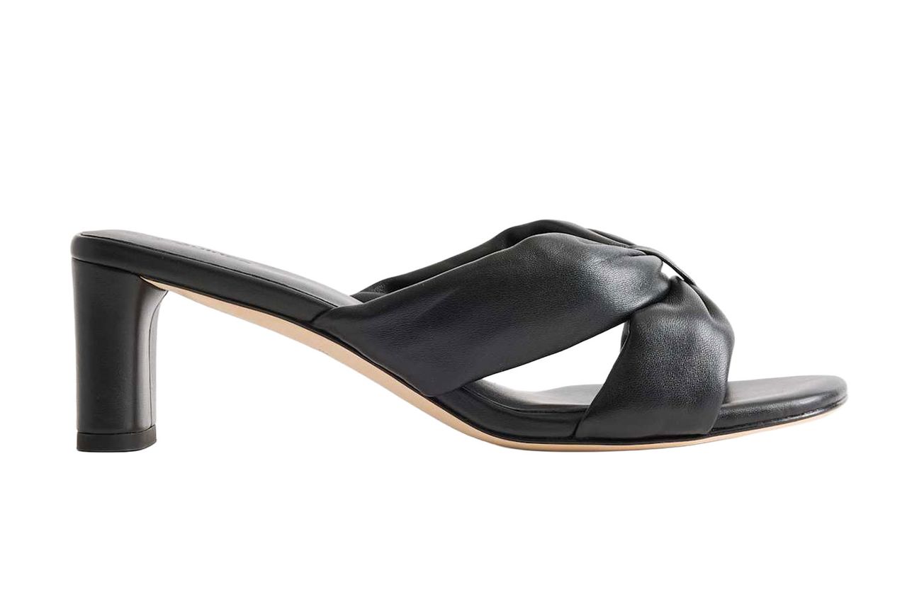 Quince Italian Leather Twist Mid Heel Mule Credit: Quince