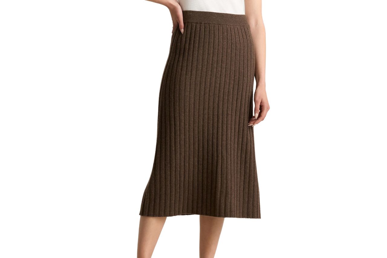 Quince Mongolian Cashmere Midi Skirt Credit: Quince