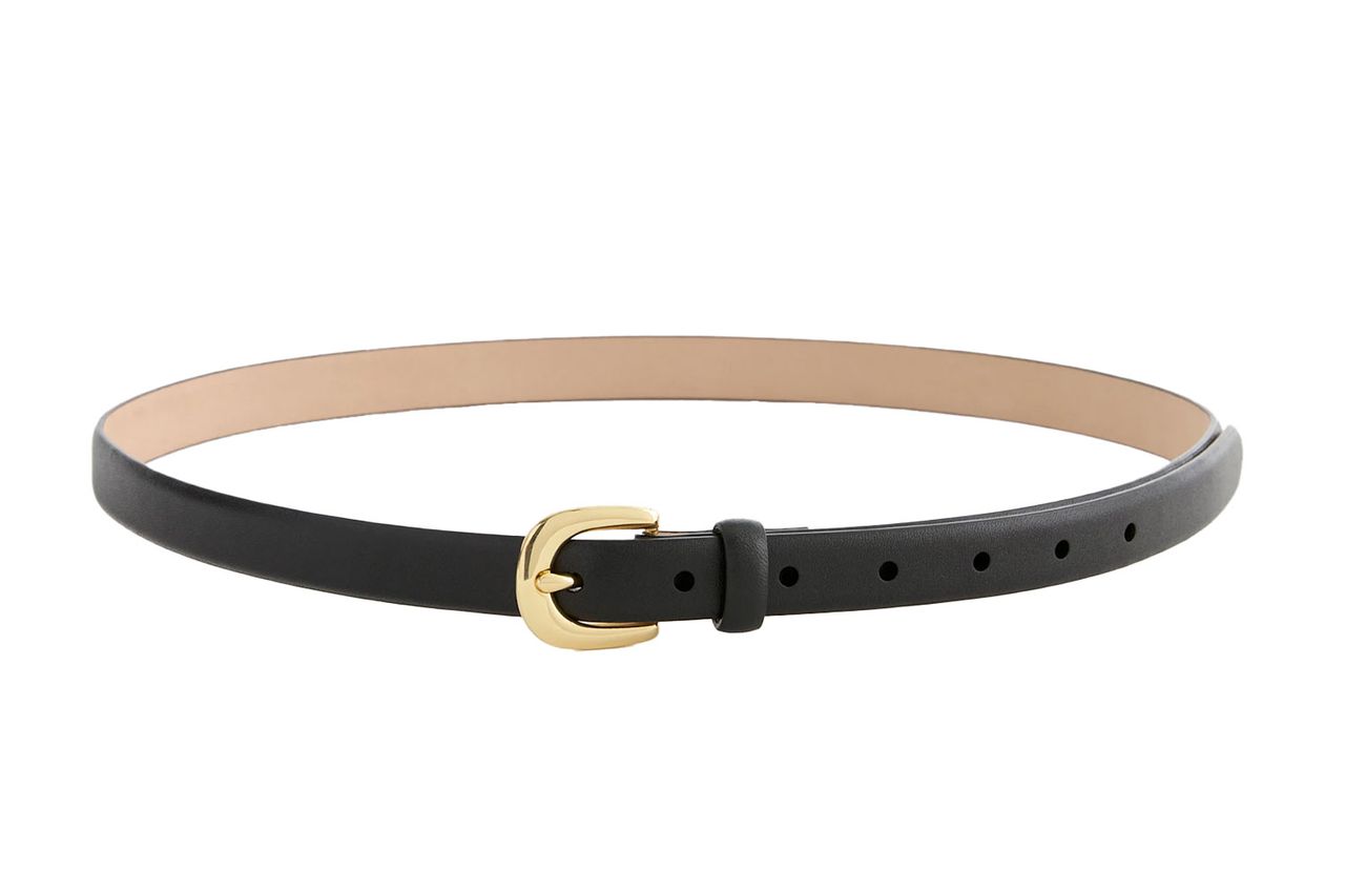 quince Sofia European Leather Skinny Belt Credit: Quince