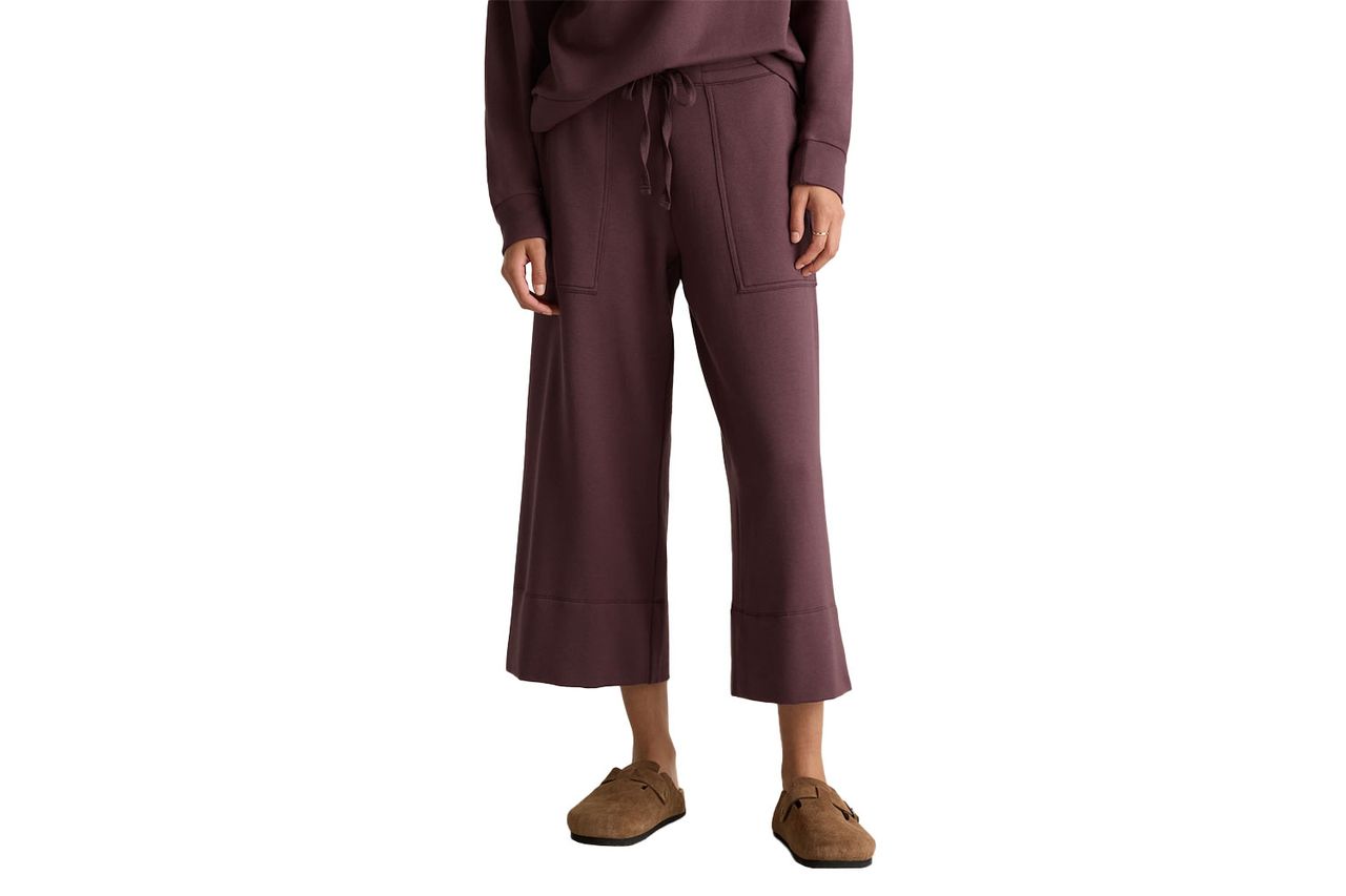 Quince SuperSoft Fleece Cropped Wide Leg Pants Credit: Quince